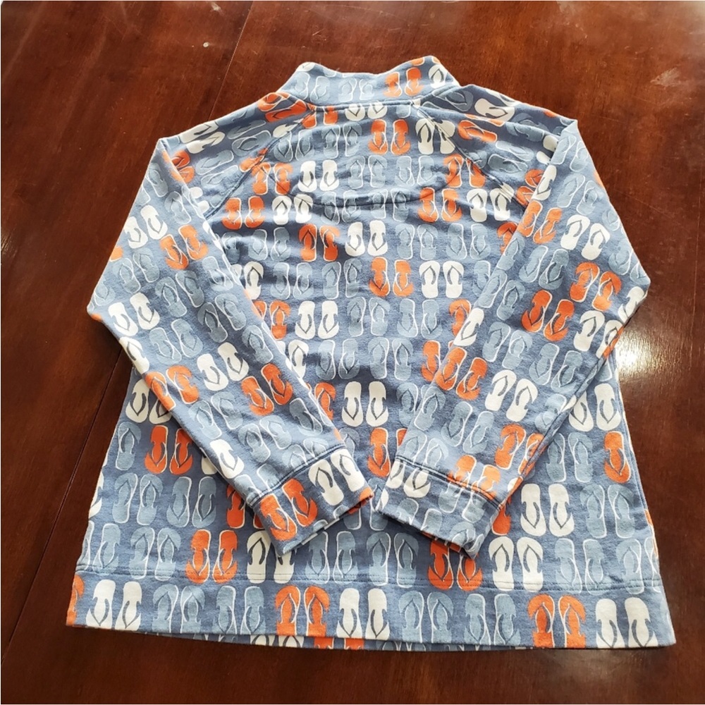 HOST PICK 🎉🎉CROWN & IVY Beach “Shore Thing” Flip Flop 1/2 zip pullover Size LP - Picture 7 of 8